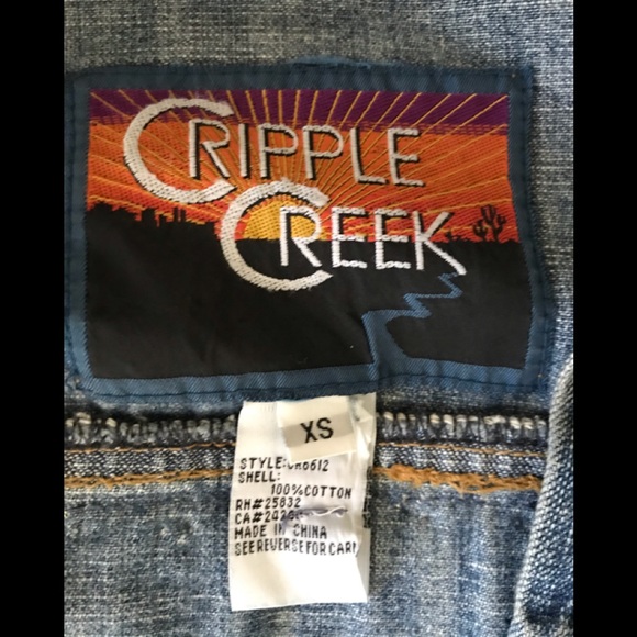 CRIPPLE CREEK DENIM FUR JACKET Size XS - Picture 8 of 8